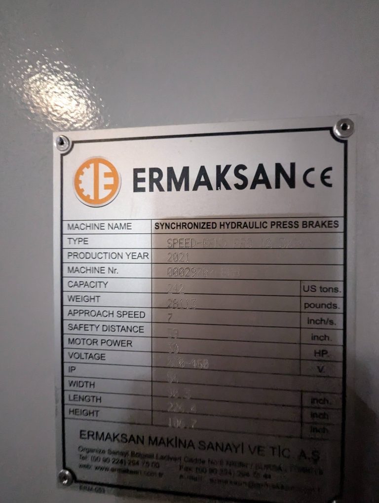 Ermaksan speed bend pro 3760 offered by Mac-Tech