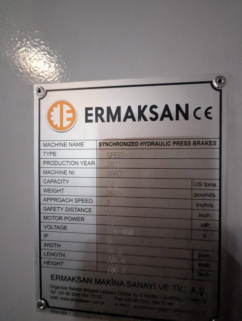 Ermaksan speed bend pro 3760 offered by Mac-Tech