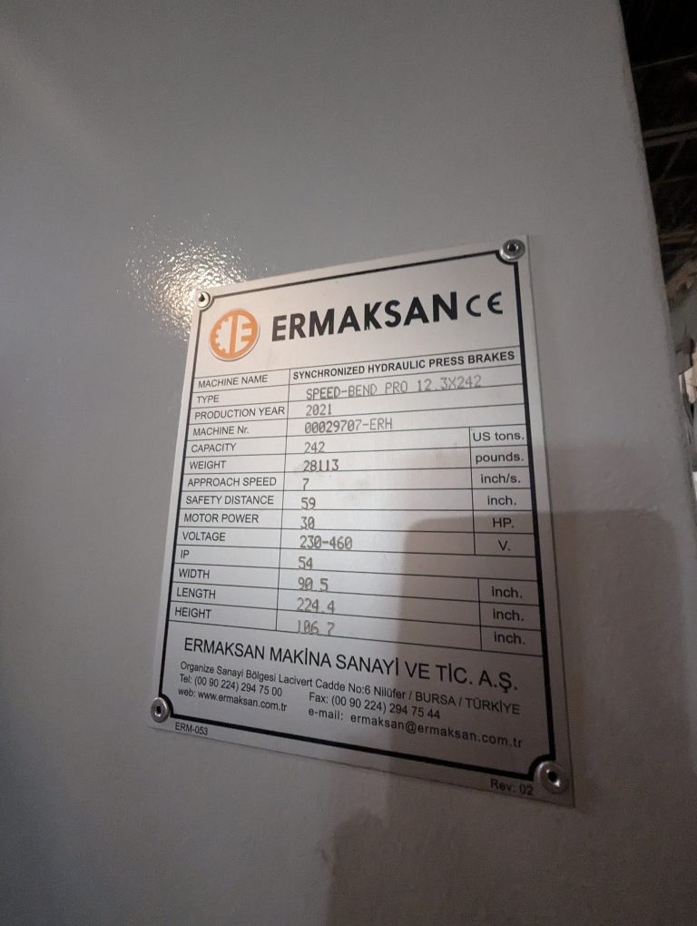 Ermaksan speed bend pro 3760 offered by Mac-Tech