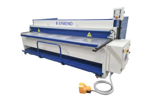 Erbend Shears PROD sheet metal shear with operator control panel and foot pedal