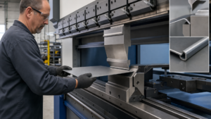 Bending and tooling performing Press-brake hemming with a 30-degree pre-bend and flattening or controlled gap in a metal fabrication shop