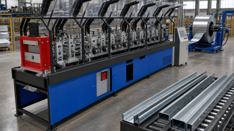 Forming systems performing Fully electric coil-fed roll-forming line for thin profiles in a metal fabrication shop