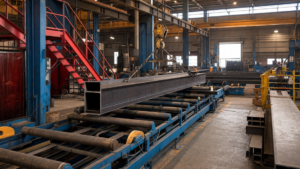 Layout and material handling performing Heavy-fabrication material handling and shop layout in a metal fabrication shop