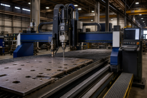 AI-generated editorial illustration for Messer Element 500 GD40 for Structural Plate Processing