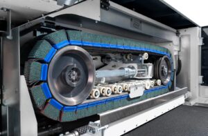 LISSMAC SBM-M 1000 sheet metal deburring and edge rounding machine tooling