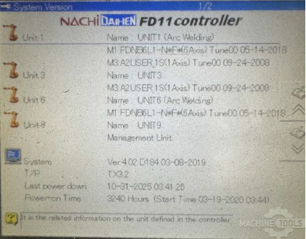 NACHI DAIHEN FD11 controller welding robot controller control panel