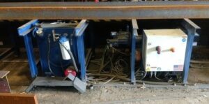 Peddinghaus Ocean Avenger structural steel beam drilling and sawing line detail view