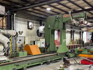 Peddinghaus Peddiassembler beam/steel assembly system (gantry-style assembler) operator-side view