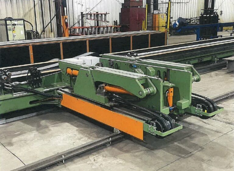 Peddinghaus Peddiassembler beam/steel assembly system (gantry-style assembler) operator-side view
