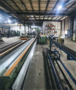 Peddinghaus Peddiassembler beam/steel assembly system (gantry-style assembler) operator-side view