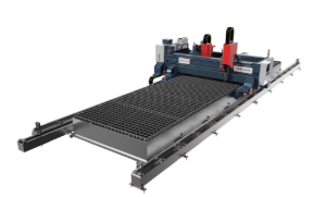 Prodevco BRAND 632X381-1 structural steel processing machine with gantry and extended rail bed