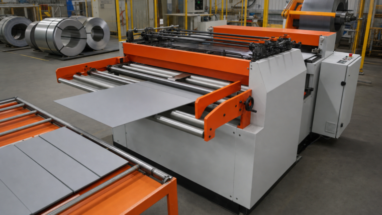 Coil slitting and cut-to-length lines performing STEFA LCAS1.5 coil slitting and cut-to-length blank preparation in a metal fabrication shop