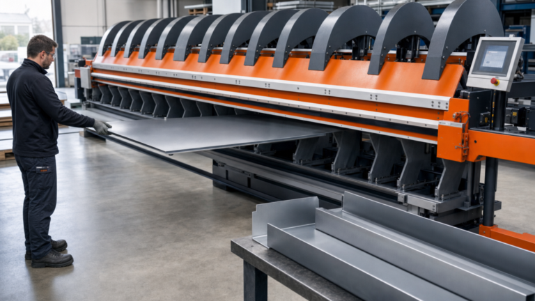 Forming systems performing Integrated sheet-metal slitting, shearing, and folding in a metal fabrication shop