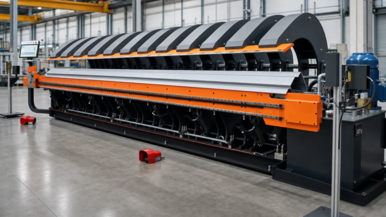 CNC long folder performing STEFA VHB-type long sheet-metal folding in a metal fabrication shop